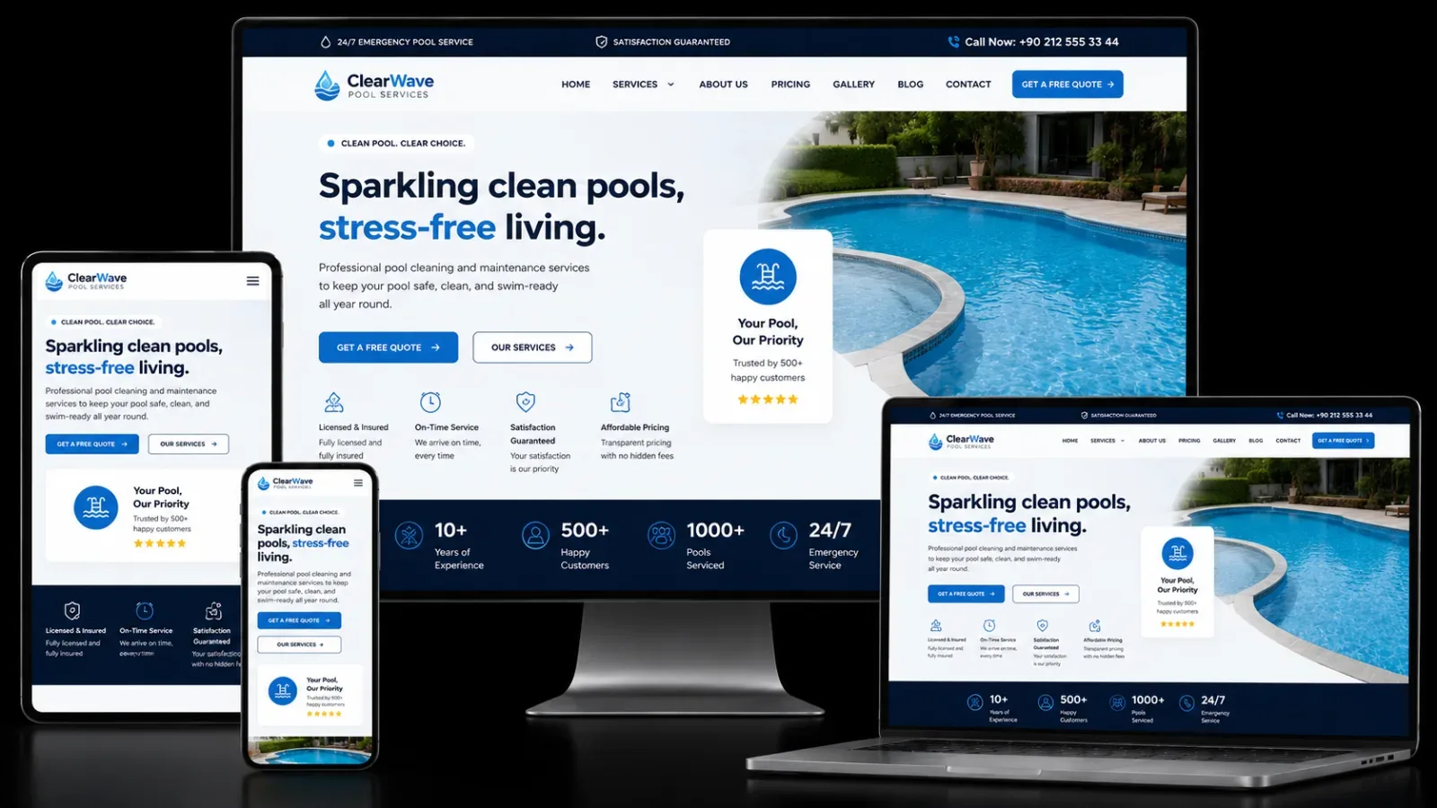 Pool Cleaning Website Design